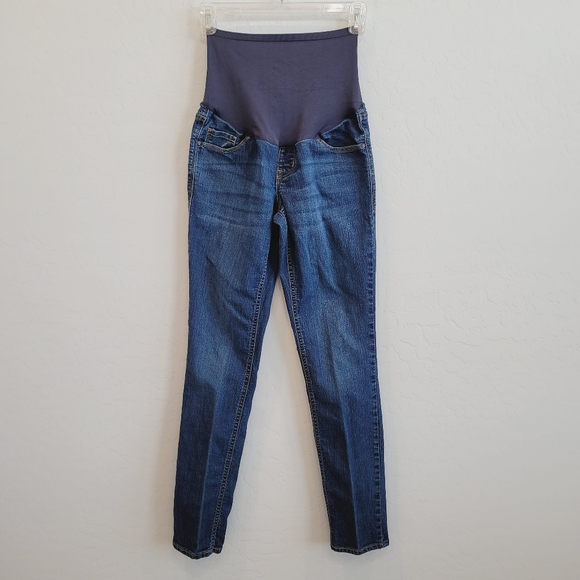 💕 Old Navy Maternity Dark Wash Skinny Jeans Women's Size 4 - Picture 8 of 11
